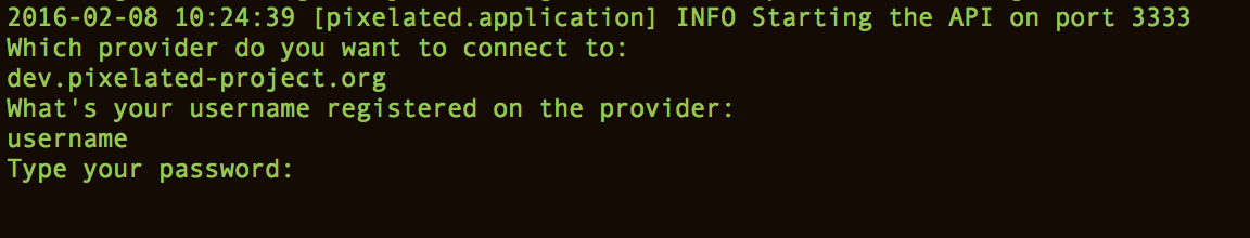 Connect to the provider using your credentials